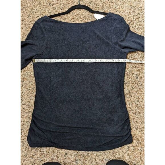 Anthropologie Black Fuzzy Comfy Low Back Sweater Medium - Picture 8 of 11